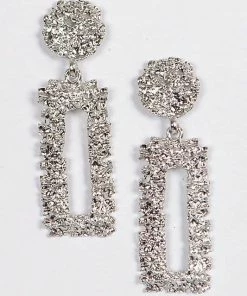 Emprada Rectangle Metallic Textured Earrings
