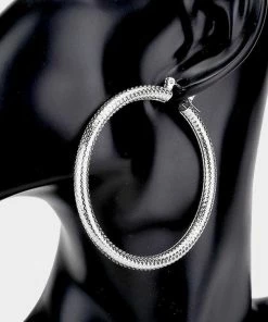 Emprada Silver Gold Filled 14K Metal Hoop Earrings