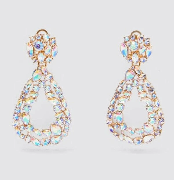 Emprada Accessories Tear Drop Gold Crystal Earrings 1 Emprada Accessories Tear Drop Gold Crystal Earrings