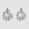 Emprada Round Gold Crystal Drop Earrings Accessories