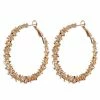 Emprada Textured Gold Hoop Earrings Accessories