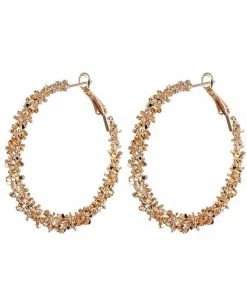 Emprada Textured Gold Hoop Earrings Accessories