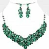 Emprada Accessories Emerald Multi Stone Cluster Evening Necklace