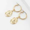 Emprada Gold Pendant Huggie Earrings Accessories