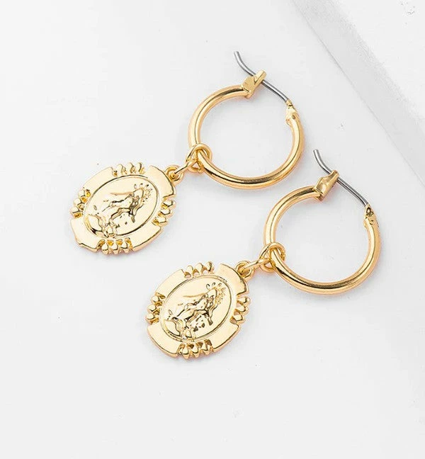 Emprada Gold Pendant Huggie Earrings Accessories 1 Emprada Gold Pendant Huggie Earrings Accessories
