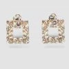 Emprada Square Gold Crystal Drop Earrings Accessories