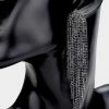 Emprada Rhinestone Black Fringe Drop Earrings Accessories