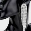 Emprada Rhinestone Fringe Drop Earrings Accessories