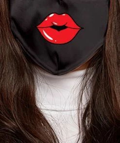 Emprada Masks Lips Red Black Women's Reusable Face Mask
