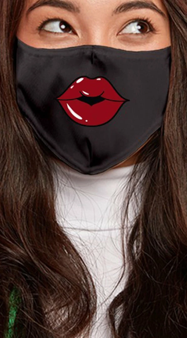 Emprada Masks Lips Dark Red Black Women's Reusable Face Mask 1 Emprada Masks Lips Dark Red Black Women's Reusable Face Mask
