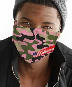 Emprada Camo Print Pink Men's Reusable Face Mask Masks