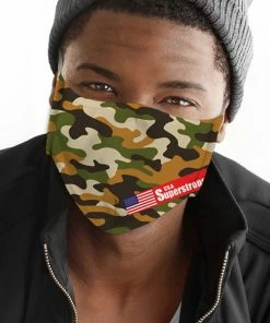 Emprada Camo Print Camel Brown Men's Reusable Face Mask Masks