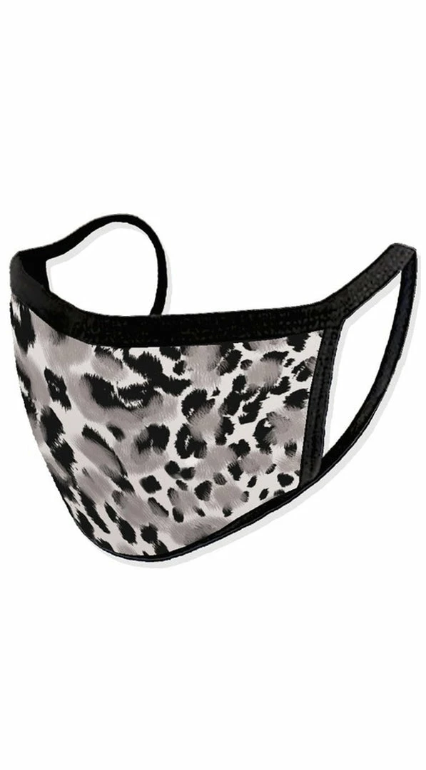 Emprada Leopard Grey Print Reusable Face Mask Masks 1 Emprada Leopard Grey Print Reusable Face Mask Masks