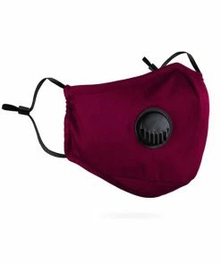 Emprada Respiratory Valve Activated Carbon Burgundy Red Face Polyester Mask