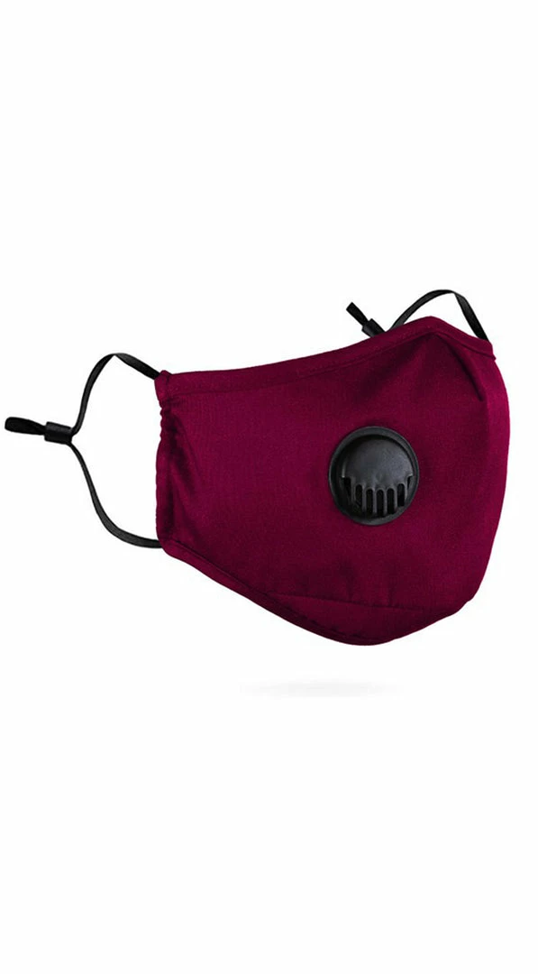Emprada Respiratory Valve Activated Carbon Burgundy Red Face Polyester Mask 1 Emprada Respiratory Valve Activated Carbon Burgundy Red Face Polyester Mask
