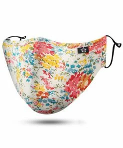 Emprada Floral White Adjustable Reusable Face Mask Masks