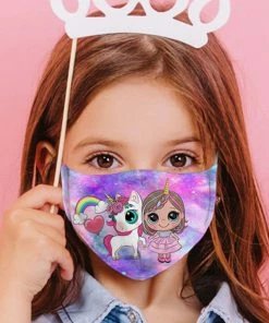 Emprada Masks Unicorn Friends Multi Purple Reusable Kids Face Mask