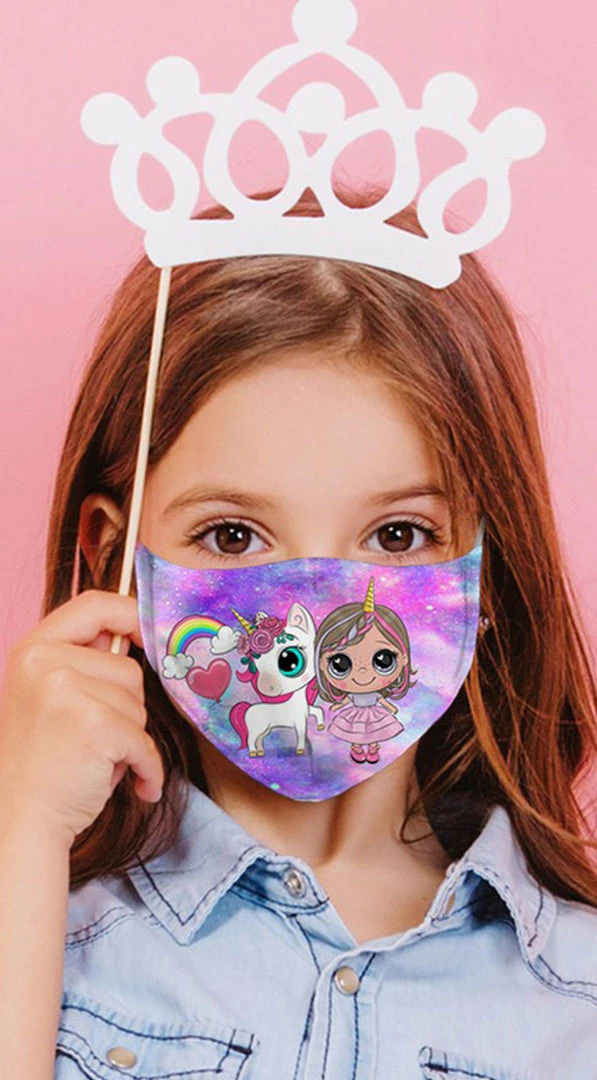 Emprada Masks Unicorn Friends Multi Purple Reusable Kids Face Mask 1 Emprada Masks Unicorn Friends Multi Purple Reusable Kids Face Mask