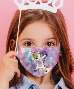 Emprada Unicorn Dance Multi Purple Reusable Kids Face Mask Masks