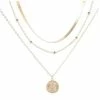 Emprada Accessories Multilayer Gold Coin Pendant Necklace