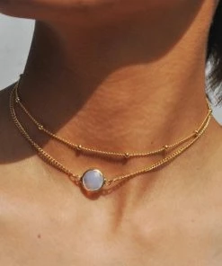 Emprada Double Layered Gold Necklace With Dainty Chain