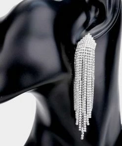 Emprada Rhinestone Statement Fringe Drop Earrings