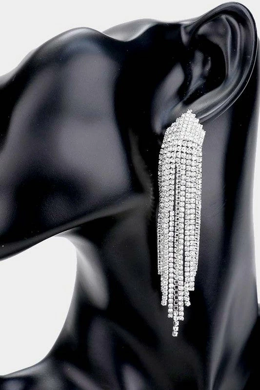 Emprada Rhinestone Statement Fringe Drop Earrings 1 Emprada Rhinestone Statement Fringe Drop Earrings