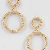 Emprada Textured Gold Round Dangling Earrings Accessories