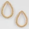 Emprada Textured Gold Tear Drop Shape Earrings