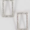 Emprada Textured Silver Rectangle Earrings Accessories