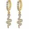 Emprada Crystal Gold Snake Huggie Earring