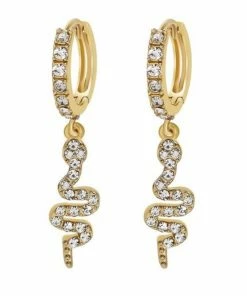 Emprada Crystal Gold Snake Huggie Earring