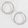 Emprada Textured Silver Round Circle Earrings Accessories