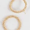 Emprada Textured Gold Round Circle Earrings Accessories