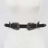 Emprada Accessories Western Style Antique Silver Double Buckle Belt