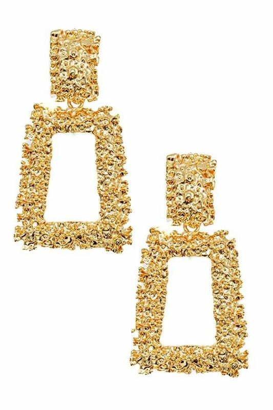 Emprada Textured Gold Dangling Earrings Accessories 1 Emprada Textured Gold Dangling Earrings Accessories