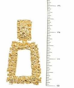 Emprada Textured Gold Dangling Earrings Accessories