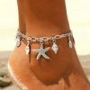Emprada Jewelry Summer Shell And Starfish Silver Anklet