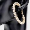 Emprada Round Stone Gold Hoop Earrings Accessories