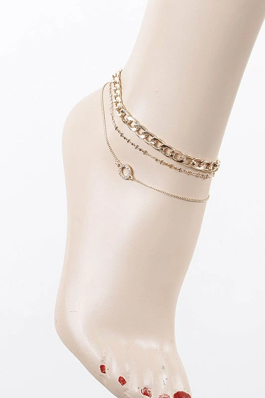 Emprada Gold Multi Layered Circular Pendant Anklet Jewelry 1 Emprada Gold Multi Layered Circular Pendant Anklet Jewelry