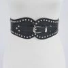 Emprada Accessories Black Wide Stretch Silver Studded Belt
