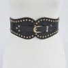 Emprada Accessories Black Wide Stretch Gold Studded Belt