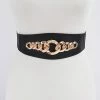 Emprada Faux Leather Wide Black Gold Chain Waist Belt Accessories