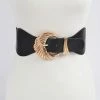 Emprada Black Multi Gold Metal Buckle Wide Elastic Belt