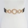 Emprada O Gold Metal Black Buckle Elastic Belt Accessories