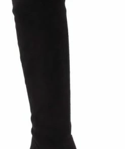 Emprada Crulla Black Faux Suede Over The Knee Block Heel Boots 5 Emprada Crulla Black Faux Suede Over The Knee Block Heel Boots