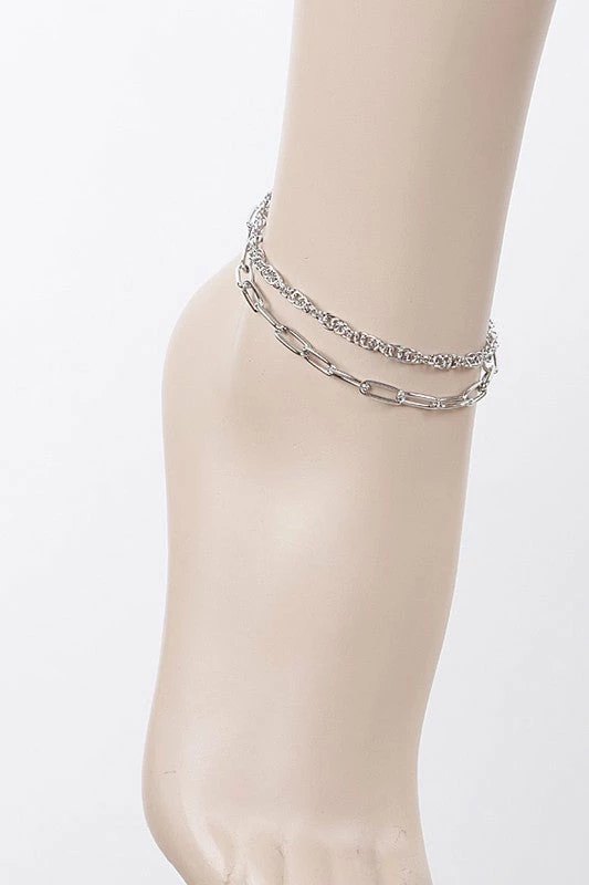 Emprada Silver Double Chain Anklet 1 Emprada Silver Double Chain Anklet