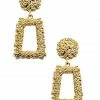Emprada Accessories Textured Gold Drop Detail Earrings