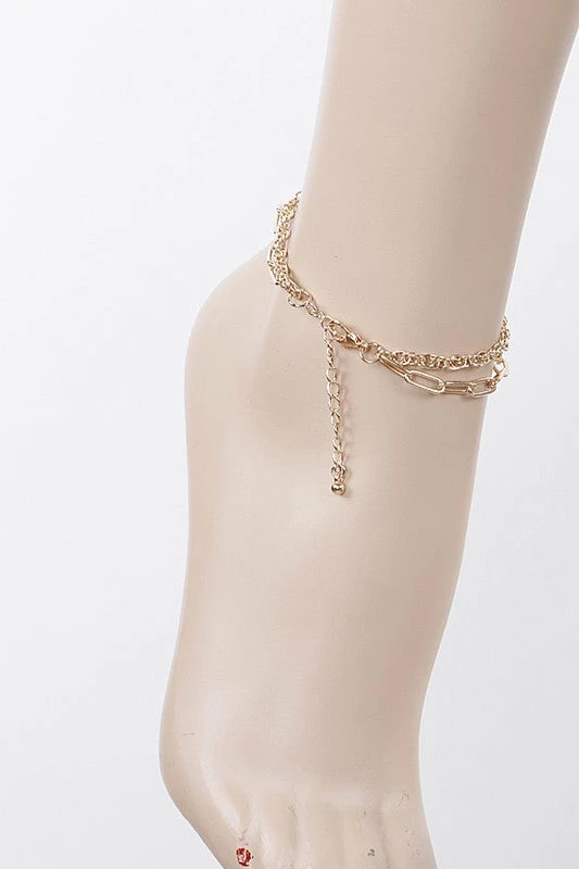 Emprada Gold Double Chain Anklet 2 Emprada Gold Double Chain Anklet