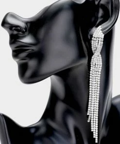 Emprada Rhinestone Long Drop Earrings